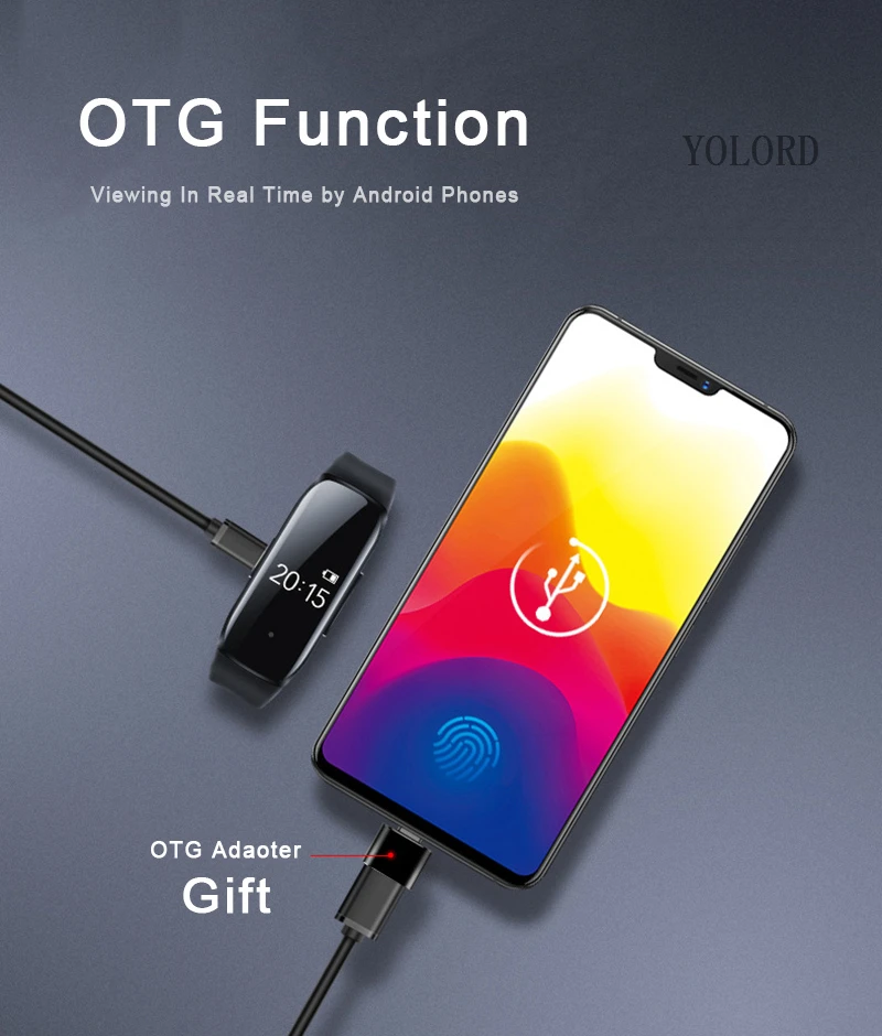 Смарт-браслет с цветным дисплеем ремешок на запястье поддержкой 1080P функцией