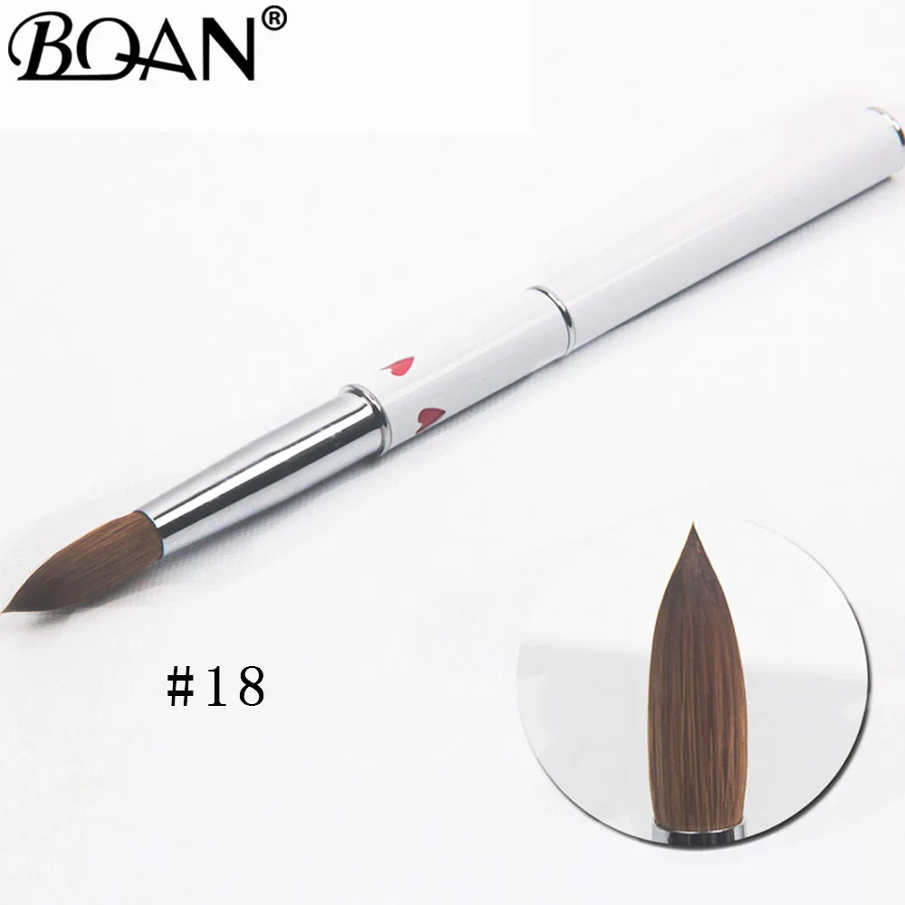 size 18 BQAN 1 шт.#8#10#12#14#16#18#20 колинский Соболь акрил#10 кисть для дизайна ногтей УФ-гель Кисть-ручка для резьбы жидкий порошок DIY Рисунок ногтей - Color: size 18