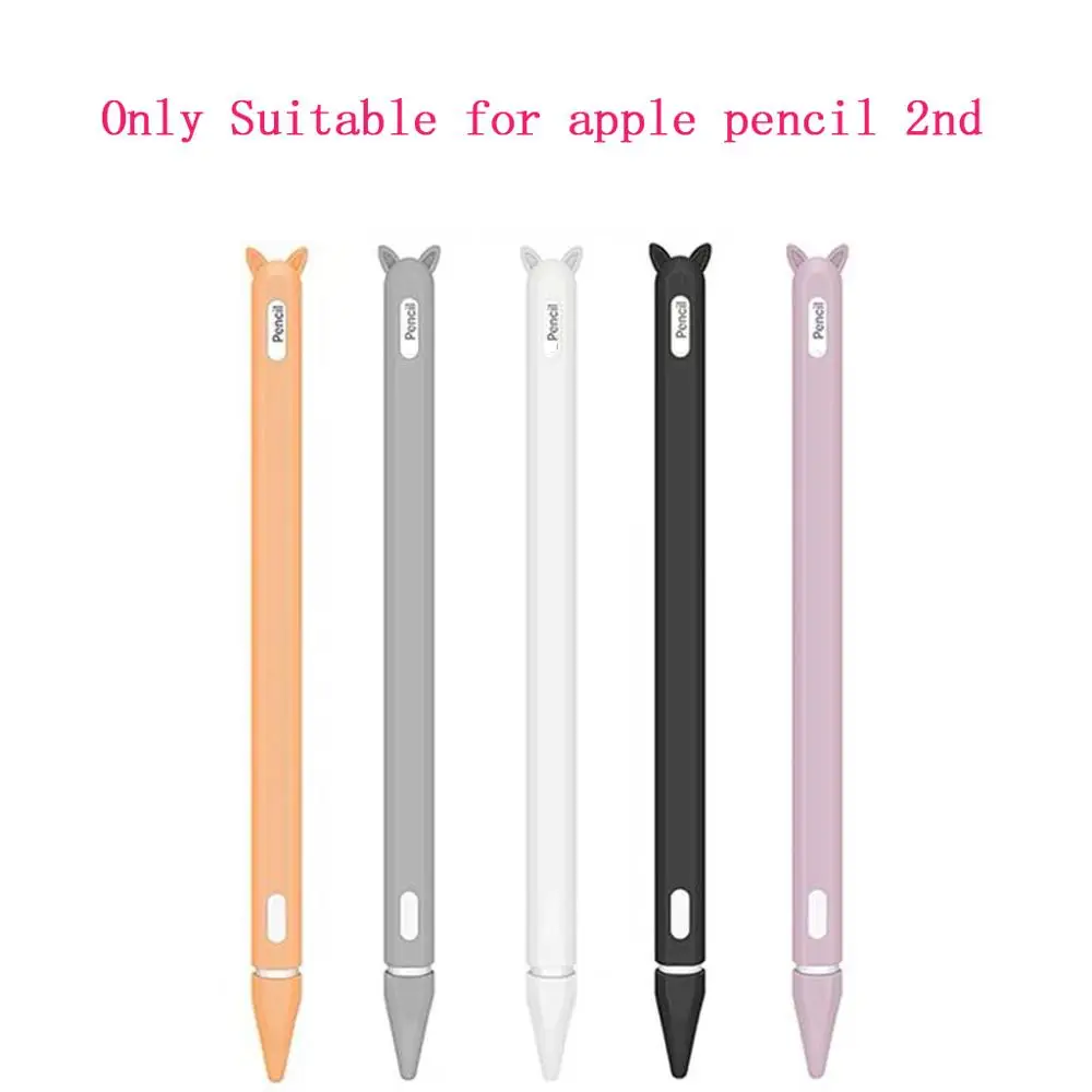 Cute Cat Ear Anti-scroll Silicone Protective Pouch Cap Holder Nib Cover case Skin For Apple Pencil 2 for iPad pro Pen | Компьютеры и