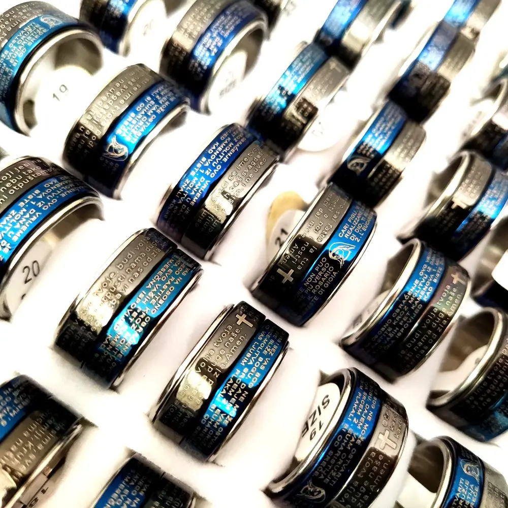 Мужское вращающееся кольцо из нержавеющей стали 20 шт./лот ширина 10 мм | Украшения