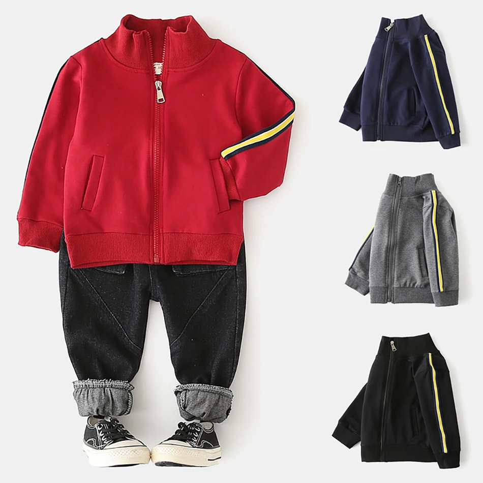 Зимняя модная спортивная однотонная теплая флисовая толстовка для мальчиков и