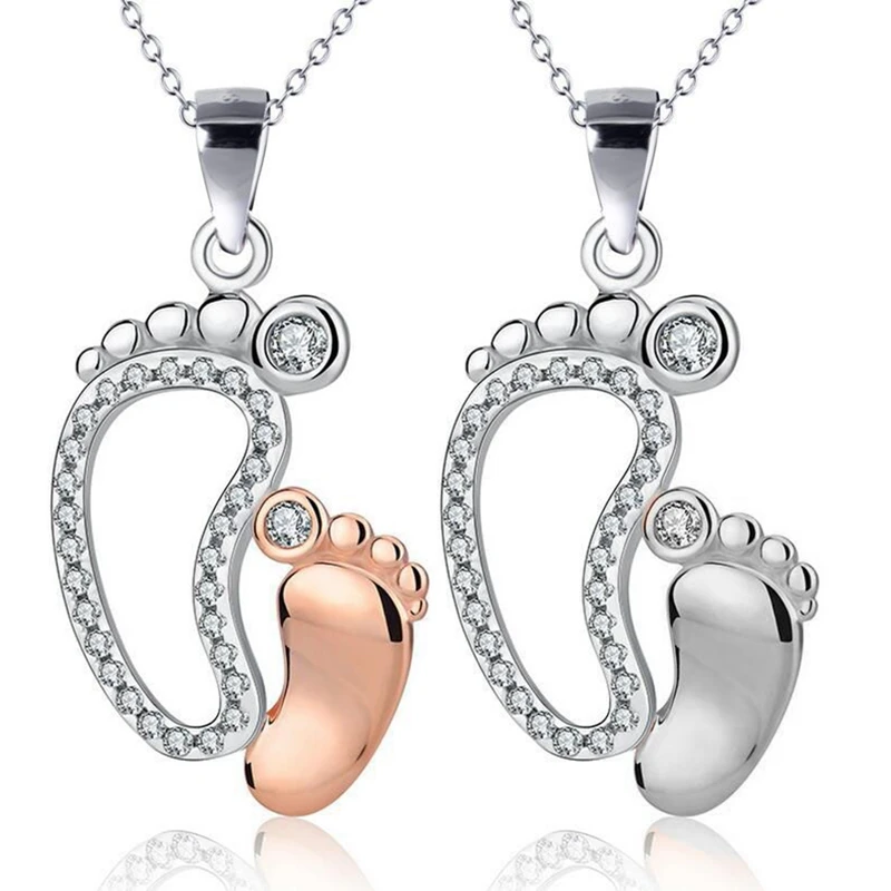 Кулон с большими и маленькими ногами ожерелье для любителей семьи-креативный