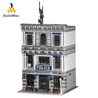buildmoc city street view architecture police station 3128pcs moc model building blocks toys for children city diy toy kids gift