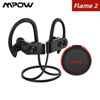 mpow flame 2 bluetooth 5 0 earphone ipx7 waterproof wireless headphone with 13 hours playtime noise canceling mic sport earphone
