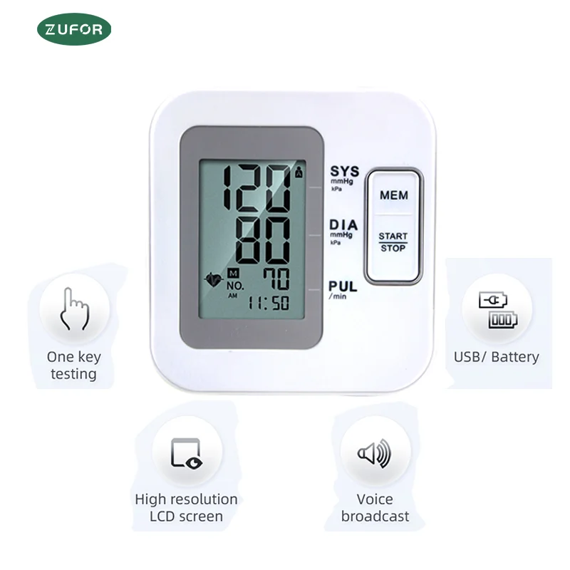 

Blood Pressure Monitor BP Heart Beat Rate Pulse Meter Tonometer LCD Display Upper Arm Sphygmomanometer Health Care