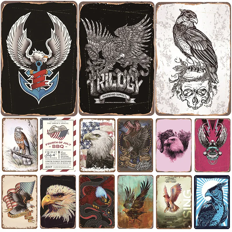 

Eagle Plaque Metal Vintage Tin Sign Pin Up Shabby Chic Decor Metal Signs Vintage Bar Decoration Metal Poster Pub Metal Plate