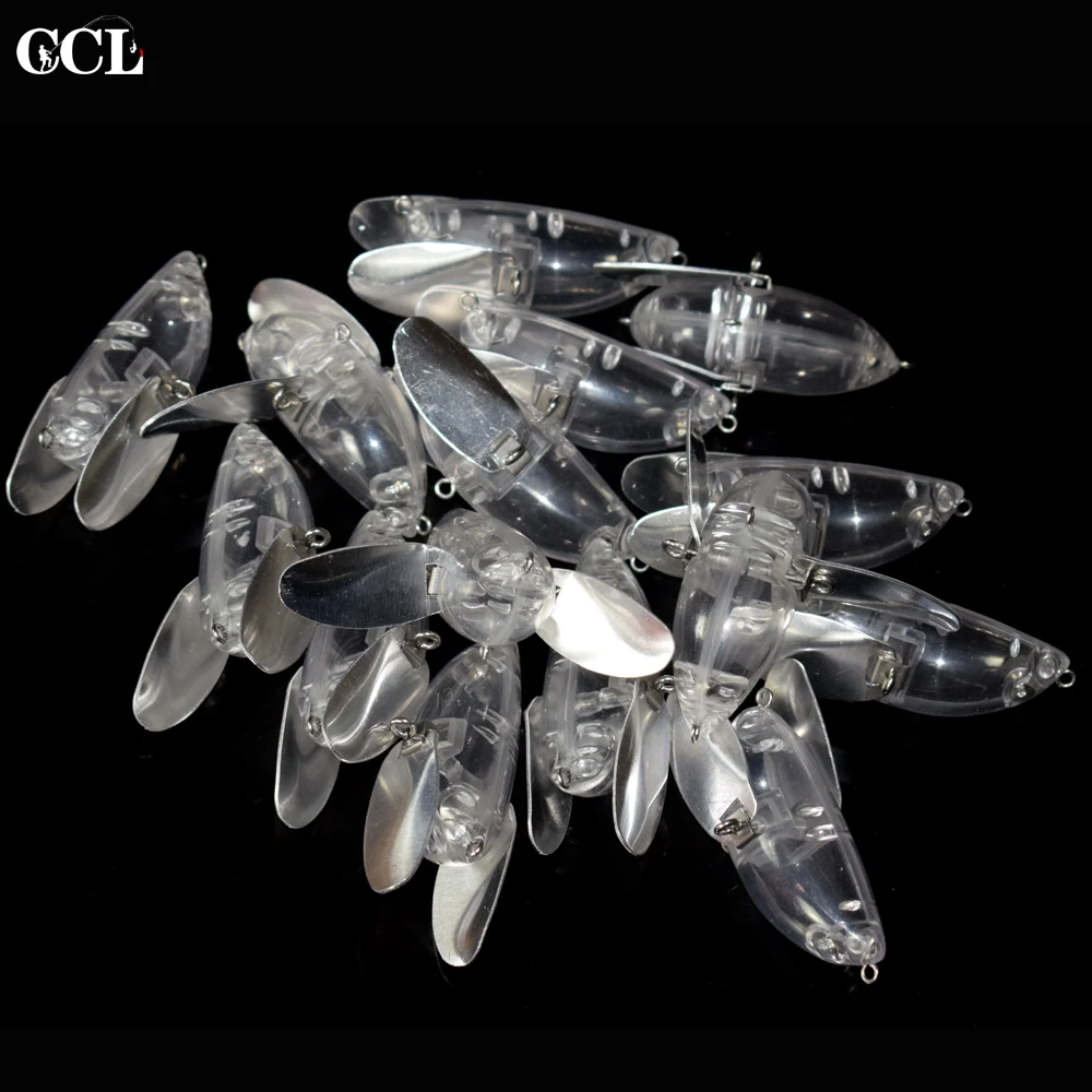 

CCLTBA 10pcs/lot Unpainted Insect Lure 5.8cm 10.5g Topwater Blank Wobblers Baits Metal Blade Fishing Tackle Popper Bait Fishing