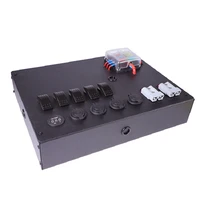 free shipping outdoor waterproof 12v aluminium power control box with switchpower socketusb socketvoltmeterfuse box50a plug