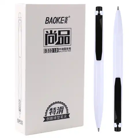 12 Baoke B59 шариковая ручка 1,0 мм масляная ручка черная многоцветная Студенческая ручка для письма офисные канцелярские принадлежности