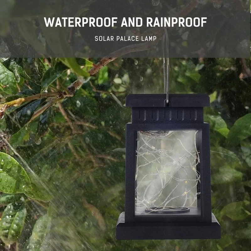 Гирлянда Дворцовая на солнечных батареях светодиодная медная лампа с крючком