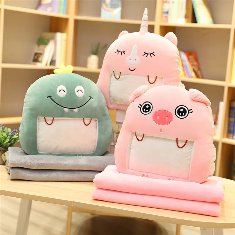 

Плюшевое одеяло Kawaii в виде животных, портативное, для детей, для мальчиков и девочек