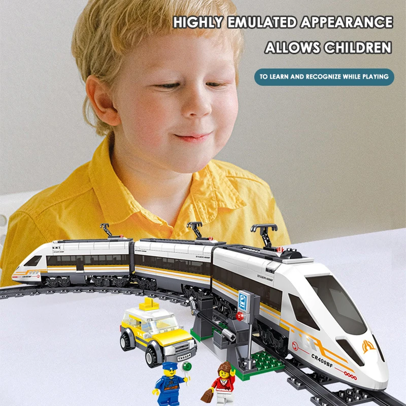 

641pcs High-tech Battery Powered Electric City Train high-speed Rail Building Blocks Brick Gift Toy for Children