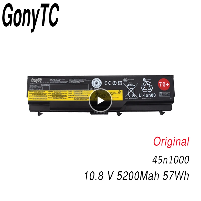 Оригинальный аккумулятор GONYTC 45n1000 для ноутбука Lenovo ThinkPad T430 T430I L430 T530 T530I L530 W530 45N1005
