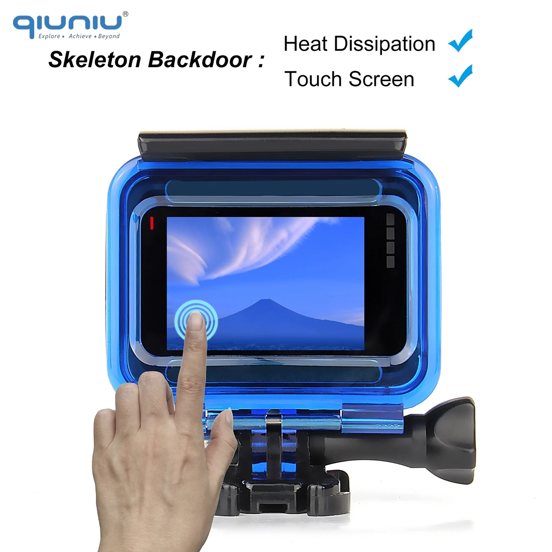 Чехол QIUNIU для GoPro Hero 7/6/5 черный защитный каркас чехол с боковым открыванием Go Pro 5 6 7
