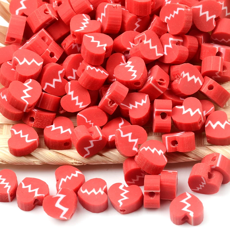 Бусины из полимерной глины в форме сердца | Украшения и аксессуары