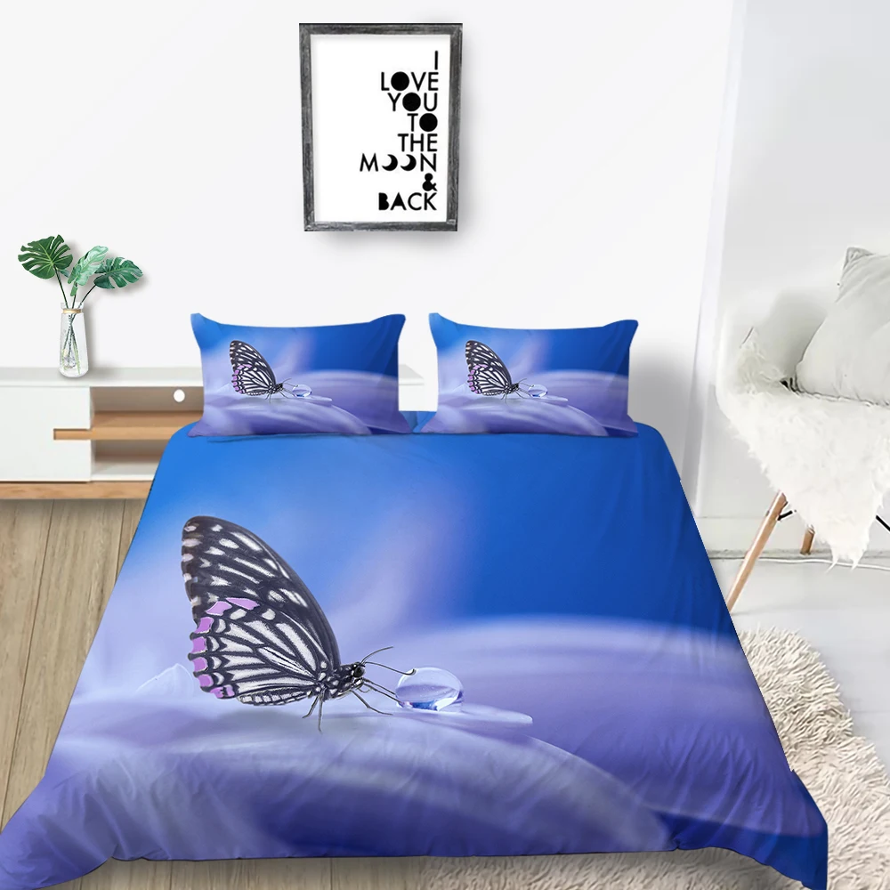 Детский красивый свежий 3D пододеяльник в виде бабочки для девочек Королевский