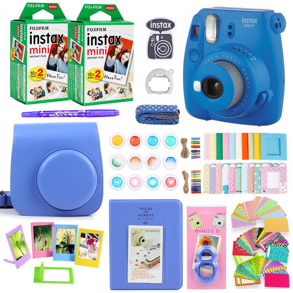 Фотокамера моментальной печати Fujifilm Instax Mini 9 с 40 листами бумаги для мини-пленки наплечный ремень сумка аксессуары комплект