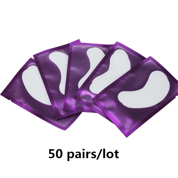 50 Purple 50/100 шт. под окуляры для наращивания ресниц под накладки под глаза для прививки ресниц патчи инструменты - Цвет: 50 Purple