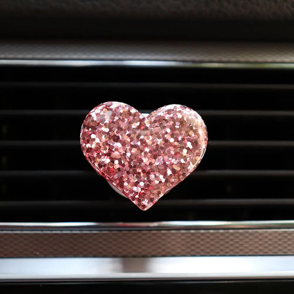 

Car Perfume Clip Acrylic Heart Diamond Air Freshener Auto Vents Scent Fragrance Perfume Diffuser Car Interior Decoration