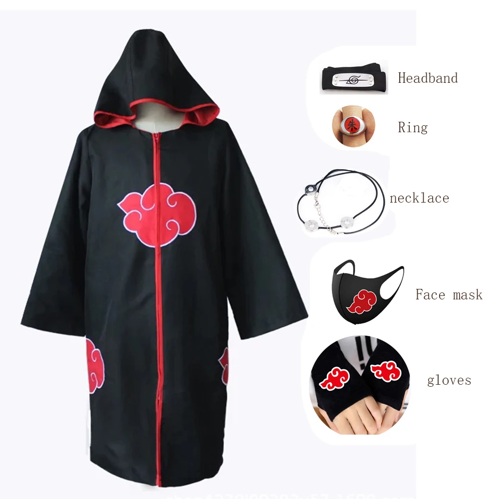 

Akatsuki костюмы для косплея аниме пальто мантия Дейдара красная женская одежда для Хэллоуина черная плащ для взрослых детей красное облако То...