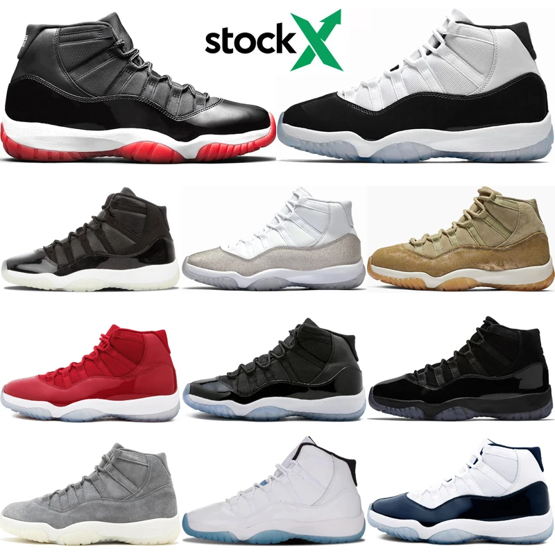 Air Jordans 11 11s New Bred Concords Jumpmans Баскетбольная обувь металлические серебристые