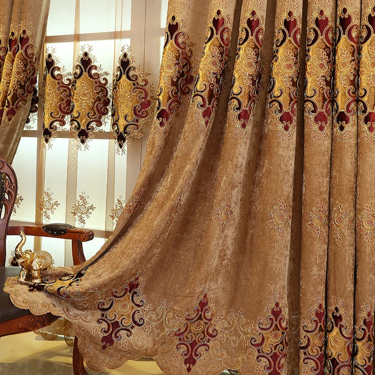 Занавески шенилл вышитые занавески для гостиной шторы окон спальни | Дом и сад