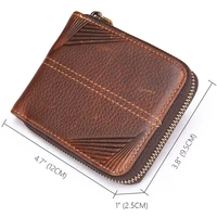 wallet for men genuine leather rfid blocking bifold stylish wallet with 2 id window card pocket men slim wallets zipper 1016