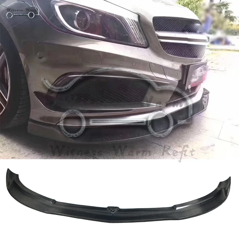 Для W176 передний спойлер из углеродного волокна для Mercedes Benz A Class A180 A200 A260 A45 2013 2015