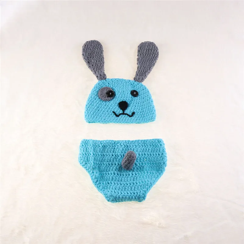 Cute Owl Puppy Dog Frogs Clothes Newborn Photography Props Baby Infant Hat Shorts Crochet Knitted Clothing Set Photo Accessories | Мать и