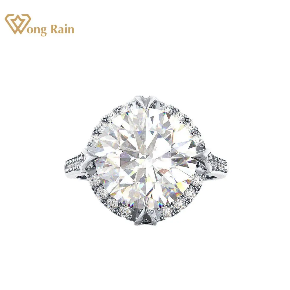 Wong Rain Винтажное кольцо из стерлингового серебра 925 пробы с круглой огранкой