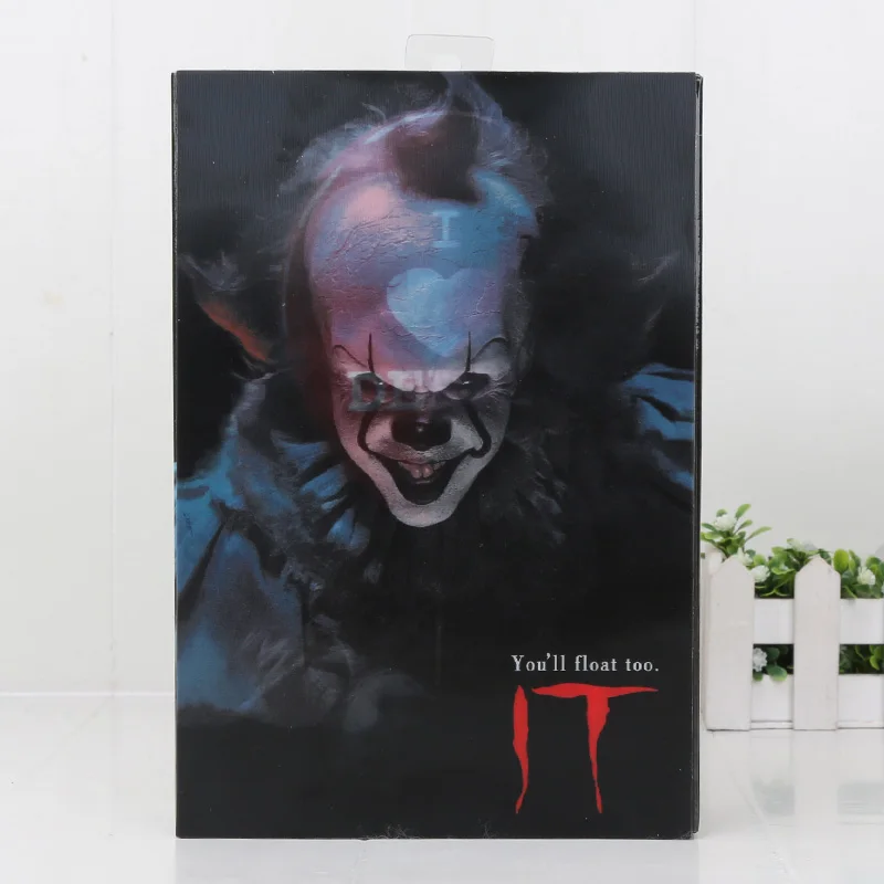 blood in box 18 см NECA Pennywise 1990 Стивен Кинг это Pennywise Джокер клоун neca Хищник Джокер фигурка игрушки куклы - Цвет: blood in box