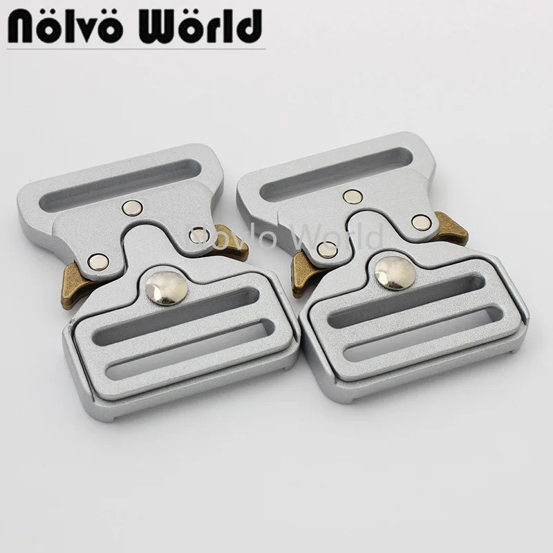 

2-30 pieces 2 colors 56*43mm 1-1/4'' silver white color insert buckle for camping bag suitcase adjust buckle luggage accessories