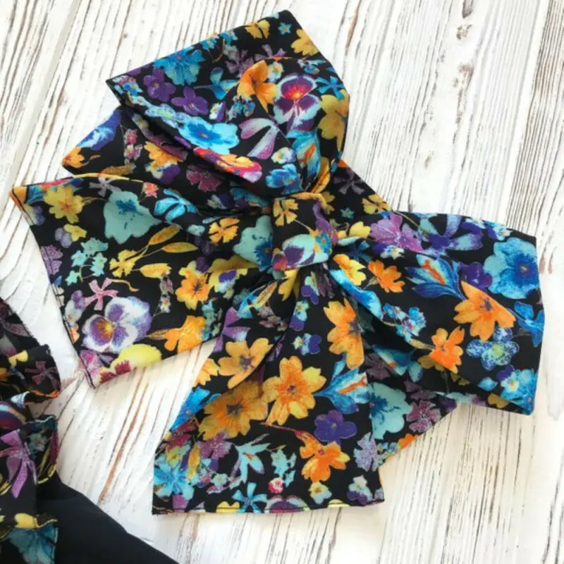 Детский купальник бикини с оборками и цветочным принтом для маленьких девочек