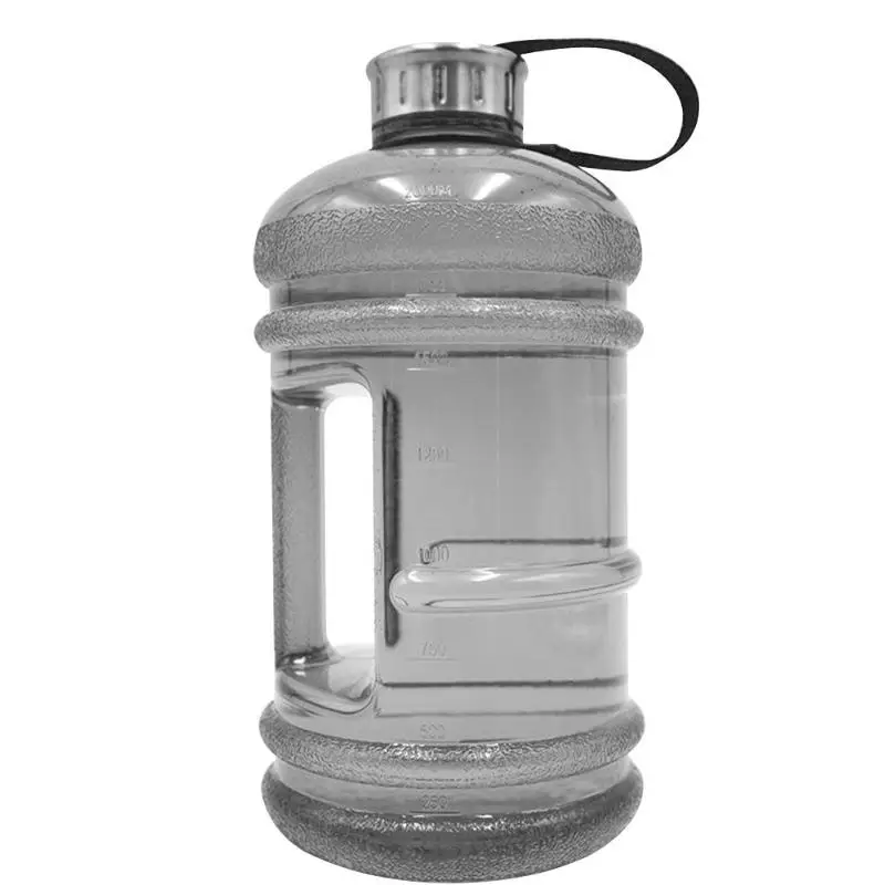 Black 2.2L пластиковая бутылка для воды с большой емкостью, шейкер для уличных походов, герметичный, для тренировок, тренажерного зала, фитнеса, йоги, бутылка с большой чашкой, кувшин для воды - Цвет: Black