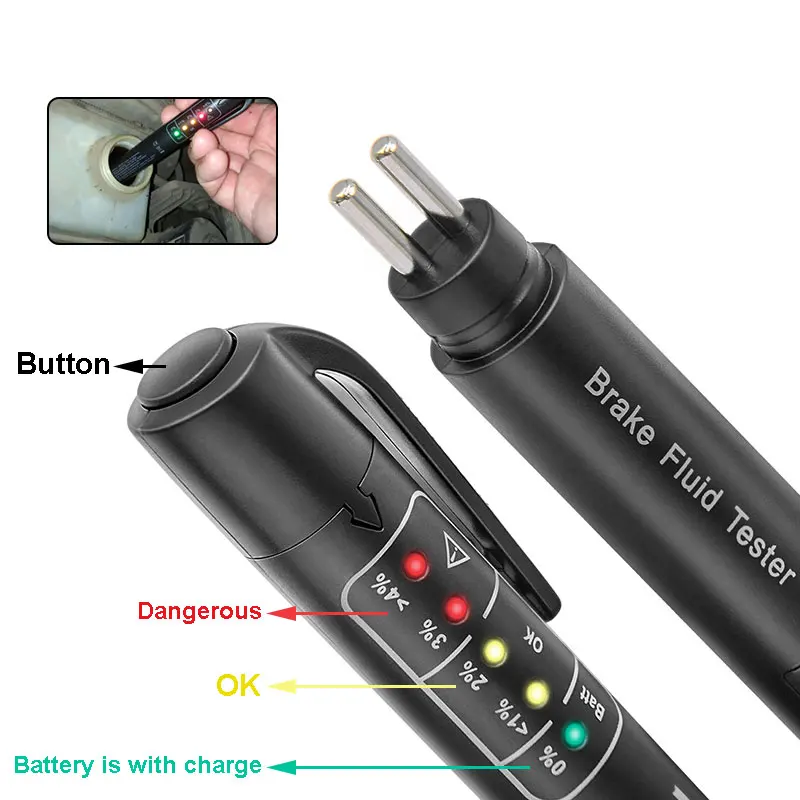 

1PCS Accurate Oil Quality Check Pen Universal Brake Fluid Tester Car Brake Liquid Digital Tester Vehicle Automotive Testing Tool