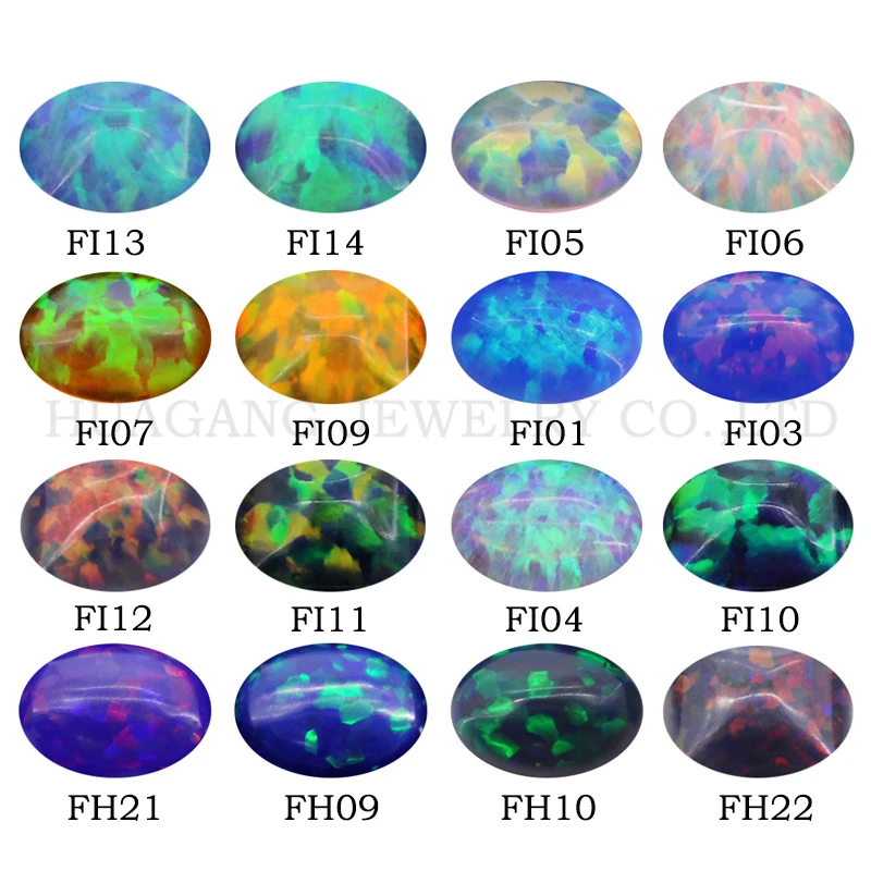 

Big Size 15x20mm Opal Loose Lab Created Gems Oval Shape Flat Base Cabochon Opal Stones Gems Beads For Jewelry Making