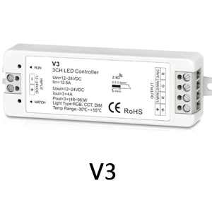 2,4G RF беспроводной светодиодный сенсорный пульт дистанционного управления диммер 1CH 2CH 3CH светодиодный контроллер для одного цвета/цветовой температуры/RGB светодиодный - Цвет: V3
