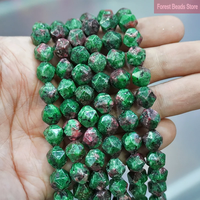 Натуральный камень граненый эпидот цоизит Джаспер Свободные разделители бусин