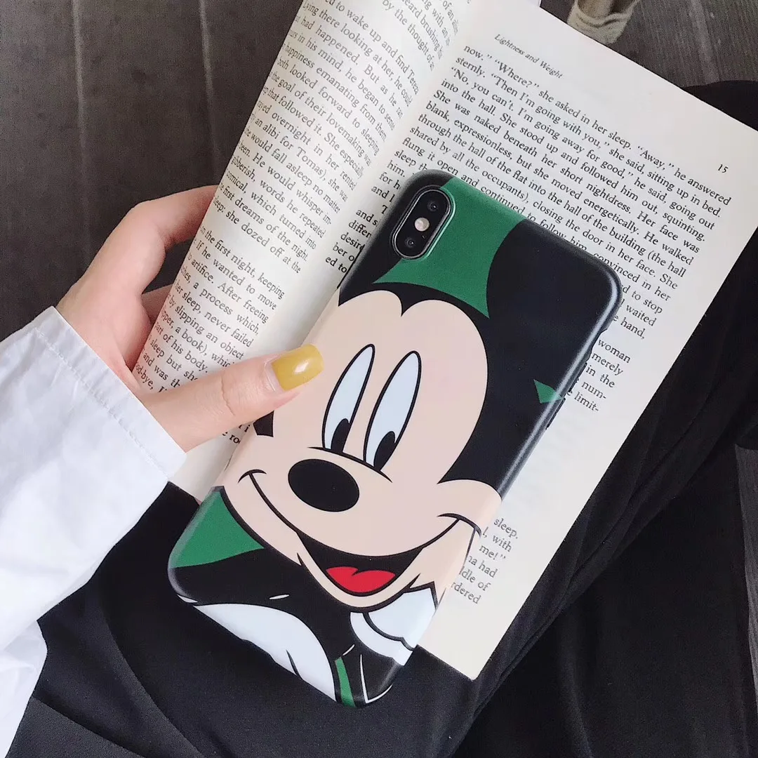 New cartoon cute couple smiley Mickey Minnie shell for iPhone 11 11pro max XS MAX XR X 8 7 6sPlus matte soft Capa Fundas |