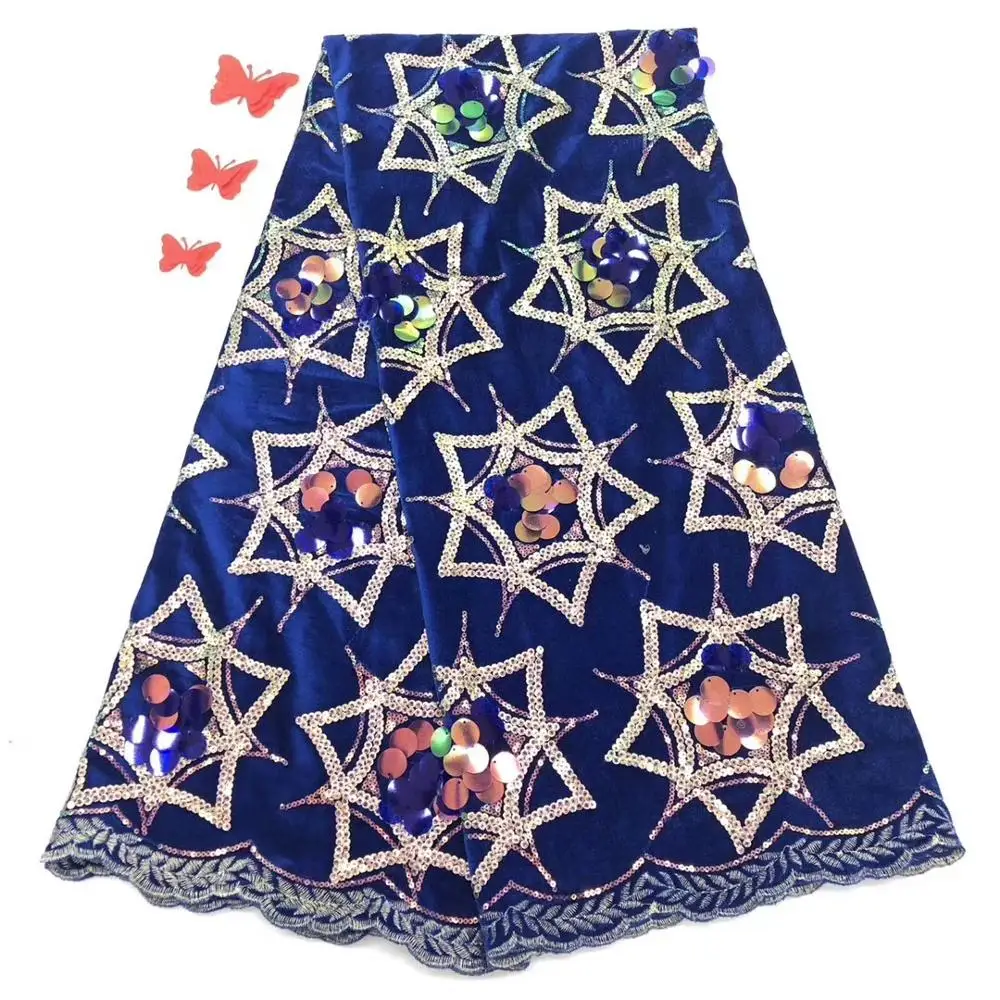 2019 африканская Высококачественная бархатная кружевная ткань с двойными