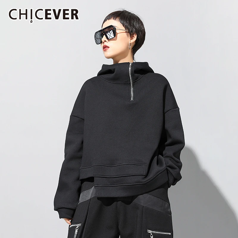 Женский Асимметричный Свитшот CHICEVER свитшот с капюшоном и длинными рукавами на
