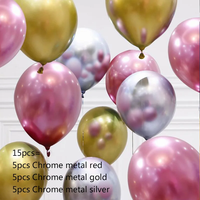 15pcs suit 9 18 шт. белые и золотые конфетти для воздушного шара шары 13 шт. металлические золотые розовые шары для декорации на свадьбу, вечеринку, день рождения - Цвет: 15pcs suit 9