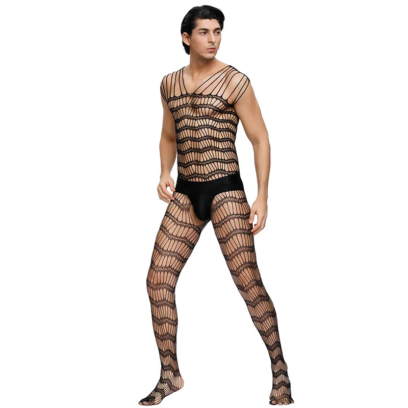 

Underwear For Men Erotic Lingerie For Men Open Mesh Bodysuit Adult Transparent Gay Bodysuit MPA155