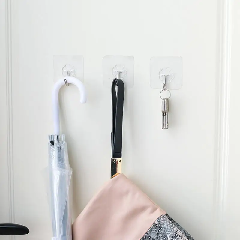

1/5PCS Strong Transparent Wall Hanger Space Saver Waterproof Flower Adhesive Hooks Heavy Load Door Hanger Towel Hanger