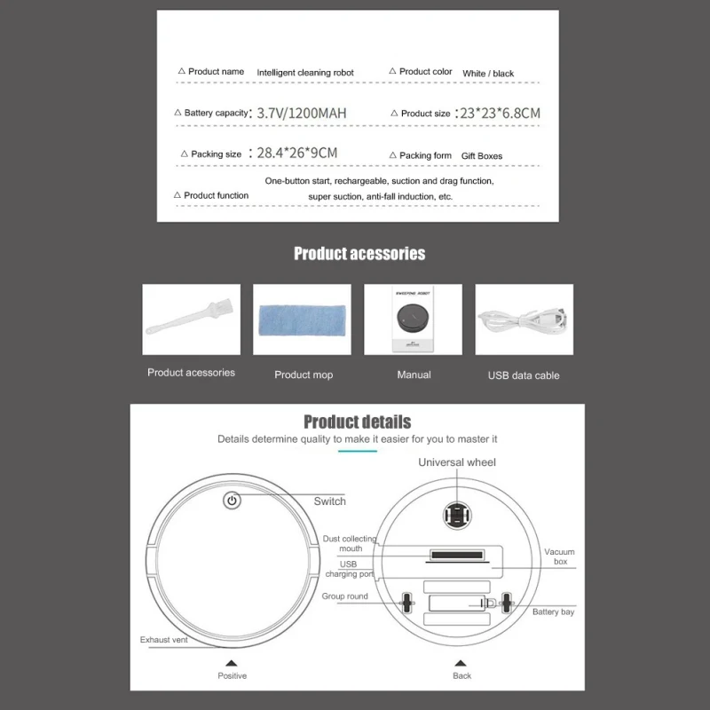 

Rechargeable Robot Vacuum, Robotic Vacuum Cleaner and Mop with Adaptive Routing, Selective Room Cleaning, Super Strong Suction