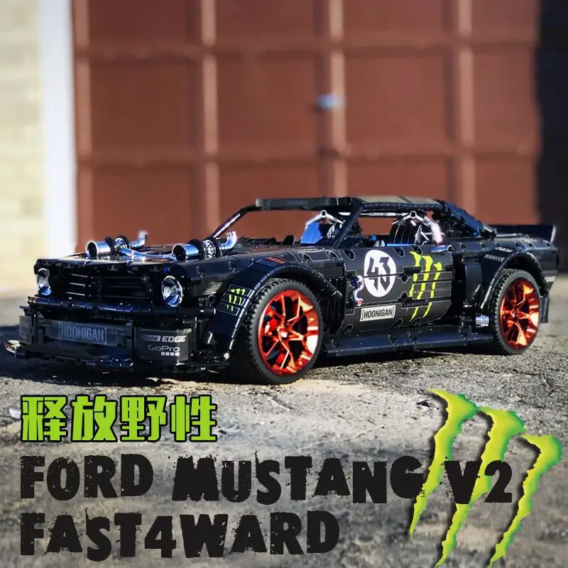 Блоки Игрушка техника 20102 моторная серии автомобилей совместимы с Moc-16915 Мустанг