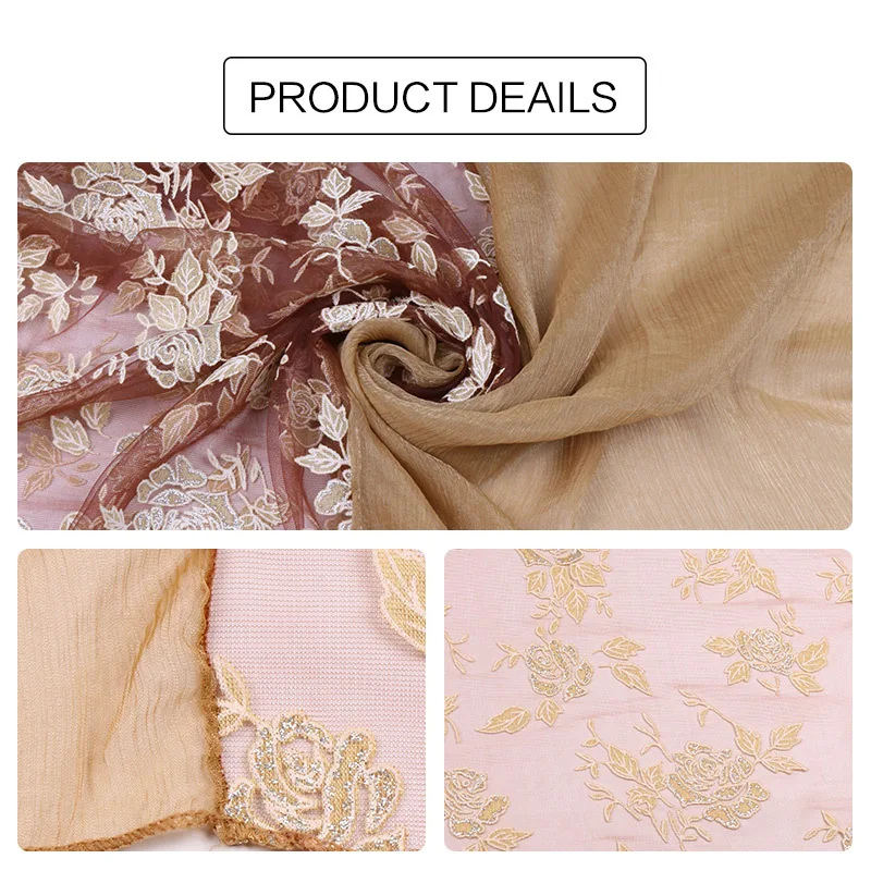 Модный простой кружевной Цветочный лоскутный шелковая шаль шарф Женский