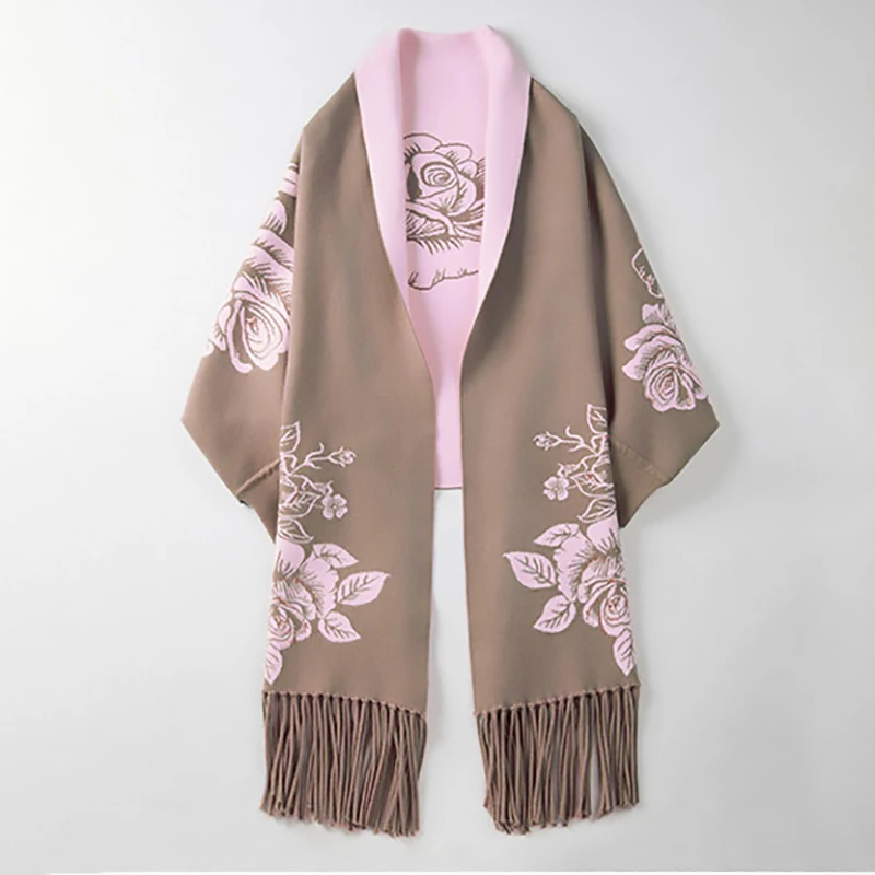 Весна 2020 высококачественный трикотаж с шалевым воротником Женский двусторонний