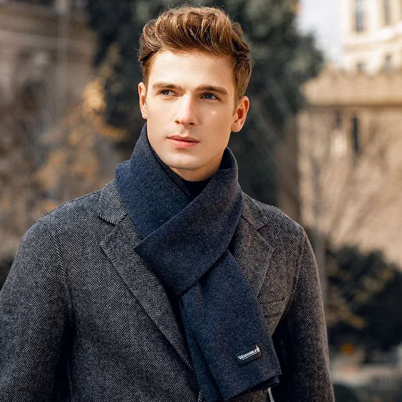 2020 Winter scarf for men, luxury brand pure color Cold protection to keep warm, skin-friendly artificial cashmere men's scarf