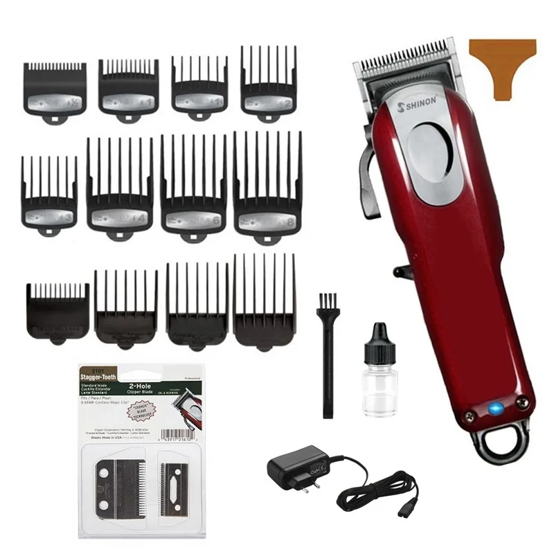 12 comb add 1 blade Профессиональная Парикмахерская Машинка для стрижки волос Мужская электрическая машина для резки волос Стрижка волос триммер для волос Совместимость с wahl magic clip blade - Цвет: 12 comb add 1 blade